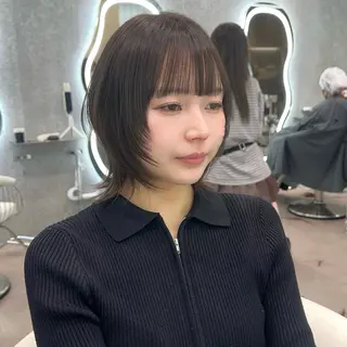セミロング カラー ヘアアレンジ ブリーチなしW🎀 髪質改善／はのんのヘアスタイル