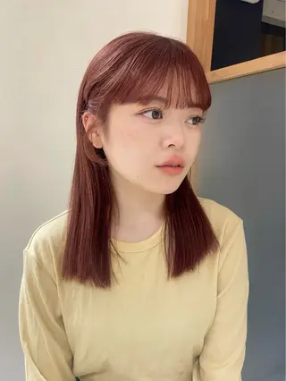 ミディアム カラー mei|顔まわり ×透明感カラーのヘアスタイル