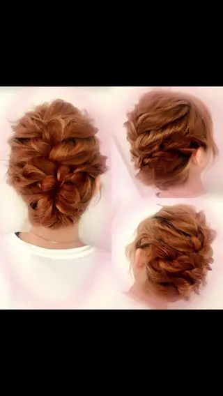 ミディアム カラー パーマ ヘアアレンジ 菊池 栄里奈のヘアスタイル