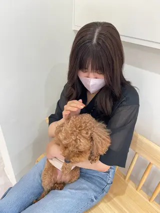 セミロング カラー 中堀 遥のヘアスタイル