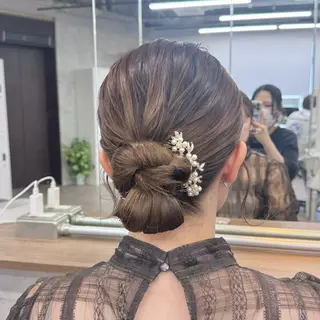 セミロング ヘアアレンジ JUNSHIN🦋 ヘアセット／カラーのヘアスタイル