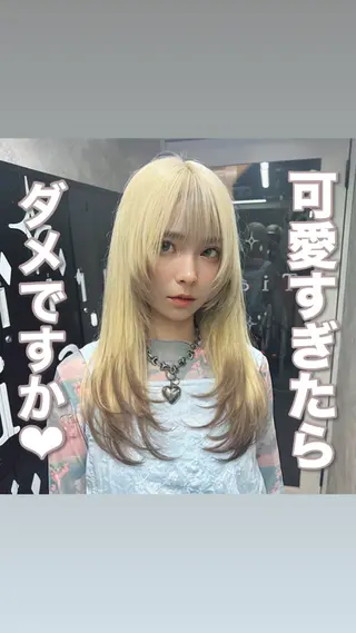 セミロング カラー ヘアアレンジ ダブルカラー特化💍 tiam💍韓国ヘアのヘアスタイル