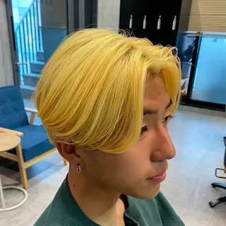 カラー メンズ 艶暖色カラー🍒 縮毛矯正ほののヘアスタイル