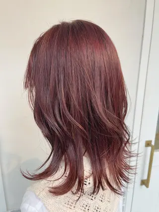 ミディアム カラー kyon.hair 韓国カットカラーのヘアスタイル
