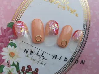 ネイル ネイルリボン 受付スタッフのネイルデザイン