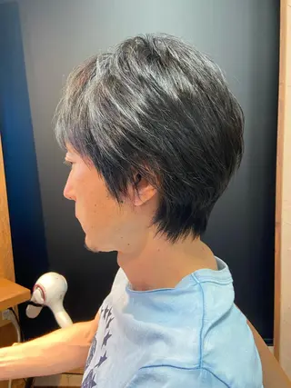 ショート カラー メンズ 艶髪/髪質改善/ レイヤー/鈴木慎一のヘアスタイル
