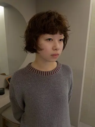 パーマ manami /ショ ート/カットモデルのヘアスタイル