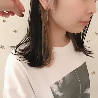 セミロング カラー 市川 千夏のヘアスタイル