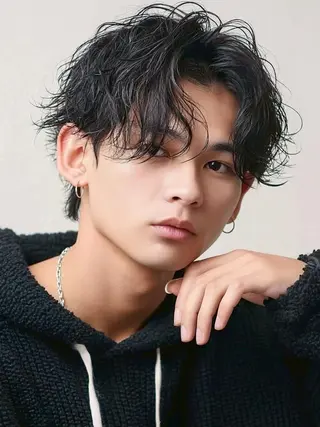 メンズ 酸性ストレート/ 暖色カラー/ココネのヘアスタイル