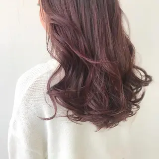 ロング カラー オリーブ/アッシュ やわらか透明感カラーのヘアスタイル