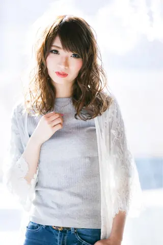 ミディアム 西村 雄二/エクステのヘアスタイル