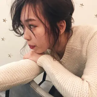 ミディアム ヘアアレンジ 市川 千夏のヘアスタイル