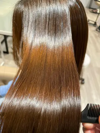 ロング 縮毛矯正×髪質改善× 艶髪カラー 小笠原躍のヘアスタイル