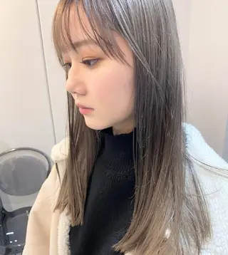 セミロング ヘアアレンジ レイヤー べージュ 白石研太のヘアスタイル
