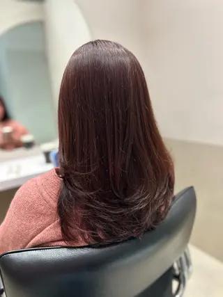 セミロング カラー ヘアアレンジ mai🍑暖色カラー /レイヤー💖のヘアスタイル