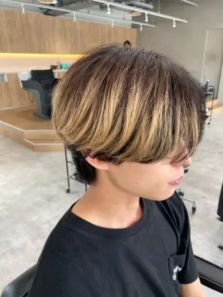 ショート パーマ メンズ 波巻きスパイラル🌀 新潟/万代/山下優のヘアスタイル