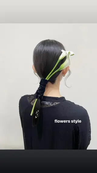セミロング ヘアアレンジ ヘアメイク new meのヘアスタイル