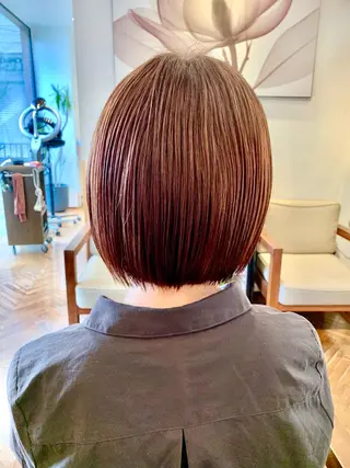 ショート カラー 秋山知穂🧸縮毛矯正 ショート新越谷南越谷のヘアスタイル