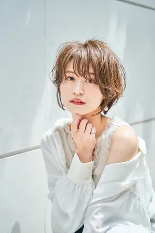 ショート カラー ヘアアレンジ ハイトーン/透明感 髪質改善/rinaのヘアスタイル
