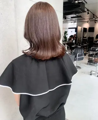 セミロング カラー 透明感/オリーブ/ グレージュ/YUKAのヘアスタイル