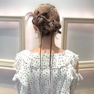 ロング ヘアアレンジ 縮毛矯正/Wカラー /アレンジ🌙あまにのヘアスタイル