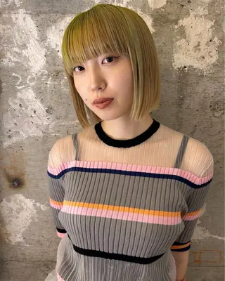 ショート カラー 城野将志🫧美髪矯正 透明感カラー🎨のヘアスタイル