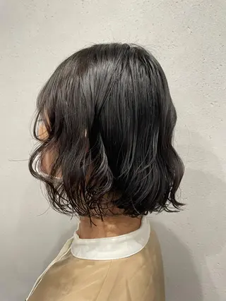 セミロング カラー パーマ 吉田一輝 外国人パーマのヘアスタイル