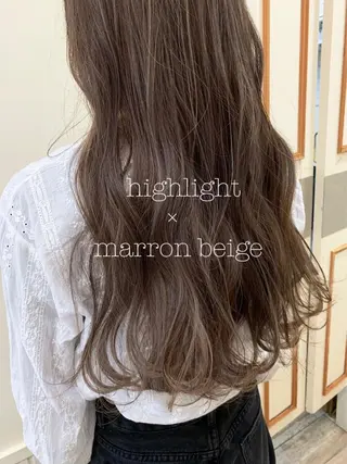 ロング カラー ぱつっとボブ/ 小野あかねのヘアスタイル
