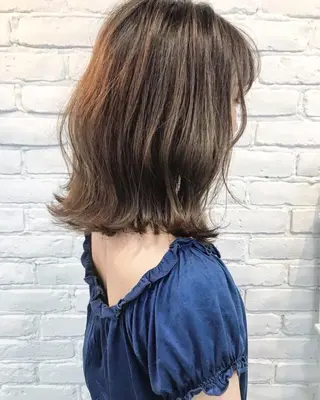 ミディアム カラー ニュアンスパーマ/ レイヤー/茶屋町のヘアスタイル