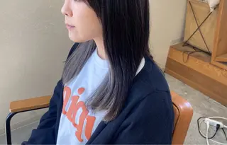 ミディアム 酸性ストレート/ブリ ーチなしWカラー河本のヘアスタイル