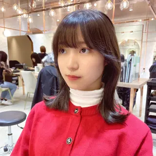 セミロング カラー レイヤー/韓国ヘア 縮毛矯正🫧鈴木颯のヘアスタイル