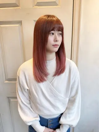 ロング カラー 千 田のヘアスタイル