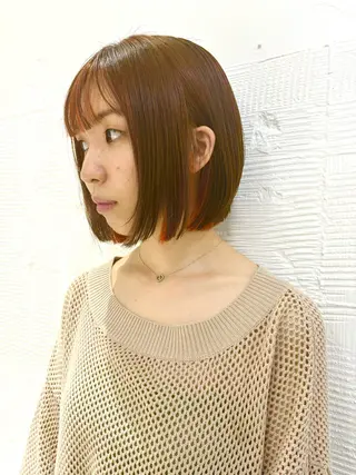 ミディアム カラー 杉水 葉月のヘアスタイル