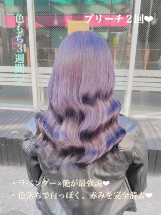 セミロング 🤍ムラ修正ブリーチ 🤍原宿/YUUのヘアスタイル
