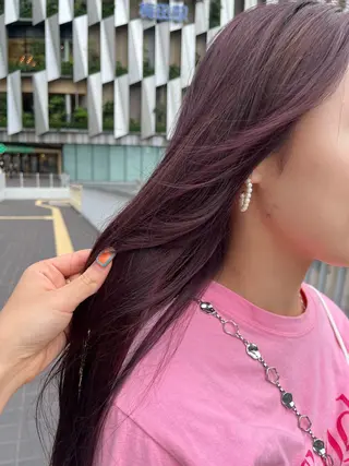 ロング ルナ|縮毛矯正 ×デザインカラー🥝のヘアスタイル