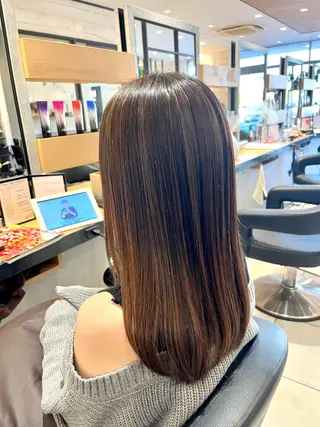 セミロング カラー パーマ 髪質改善特化/ 塩浦太朗のヘアスタイル