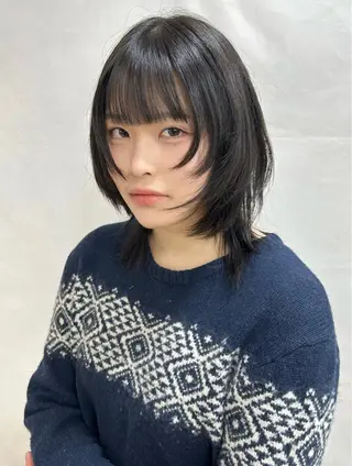ミディアム ハイトーン／ フウカ‎🤍のヘアスタイル