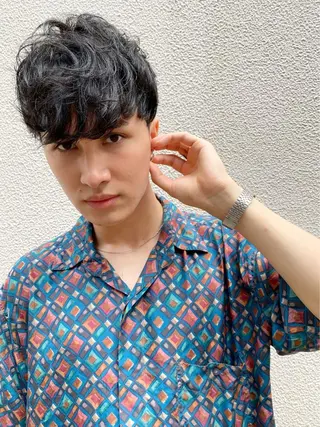 ミディアム カラー パーマ ヘアアレンジ メンズ 【公式】amble luxe池袋東口🩷のヘアスタイル