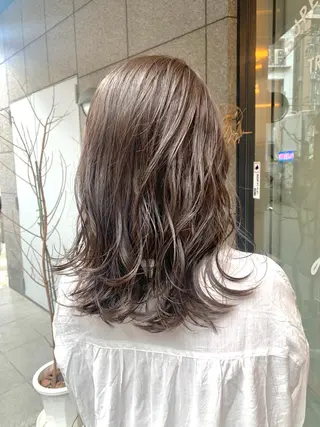 セミロング カラー 酸性ストレート/ブリ ーチなし/中村 匠のヘアスタイル