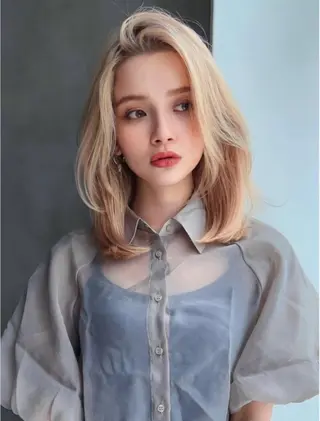 ミディアム カラー ヘアアレンジ 小林 あすかのヘアスタイル