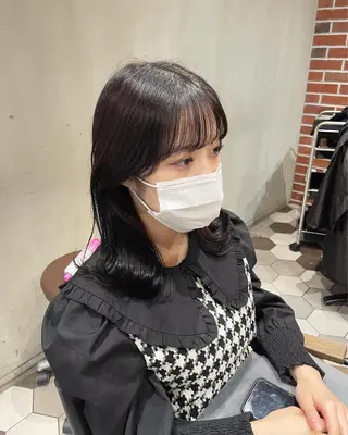 ミディアム カラー ヘアアレンジ 酸性縮毛矯正🧴韓国 レイヤー/髪質改善のヘアスタイル