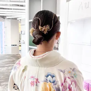 セミロング カラー ヘアアレンジ 🎀モテ暖色× エクステ🎀あかりのヘアスタイル