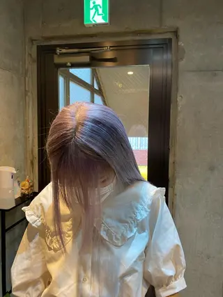 カラー 透明感ブリーチ ハイトーンウエダのヘアスタイル