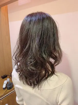 セミロング カラー 韓国風🇰🇷うる艶 レイヤー/海青🫧のヘアスタイル