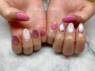 ネイル ネイルリボン 受付スタッフのネイルデザイン