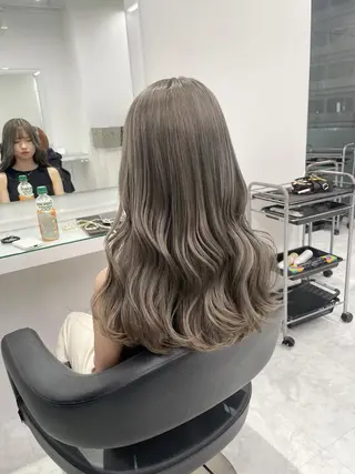 カラー セミロング 🤍透明感カラー🤍 似合わせ🤍AINEのヘアスタイル