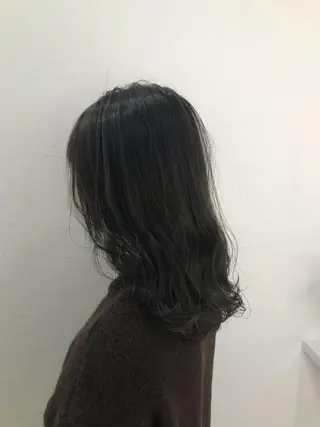 ミディアム カラー ニュアンスパーマ/ レイヤー/茶屋町のヘアスタイル