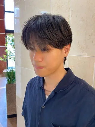 パーマ メンズ 会社で浮かない ビジネスヘア/心斎橋のヘアスタイル