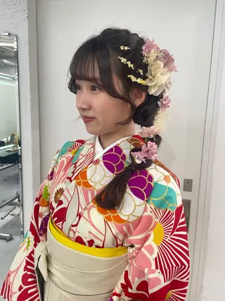 ロング ヘアアレンジ 卒業式ヘアセット🎀 ヘアアレンジのヘアスタイル