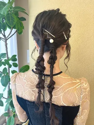 ロング ヘアアレンジ え りのヘアスタイル